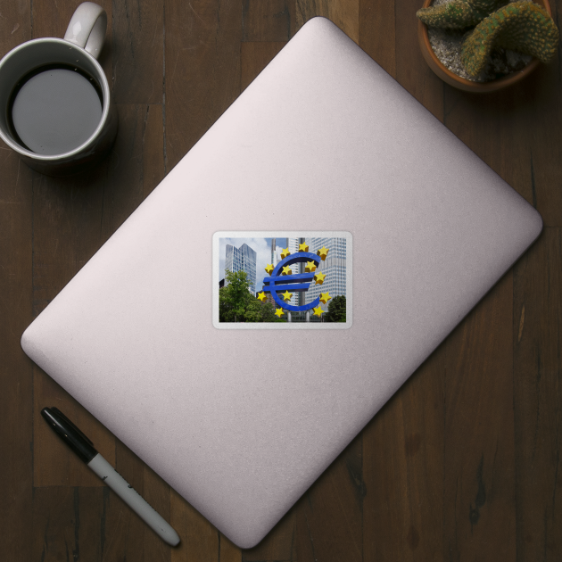 Euro symbol in front of the ECB building, Frankfurt by Kruegerfoto